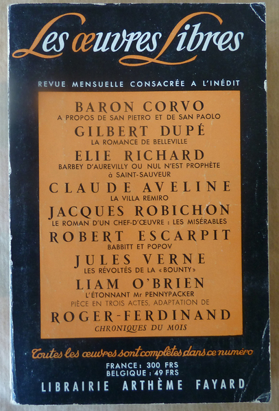 Les Oeuvres Libres N°157.