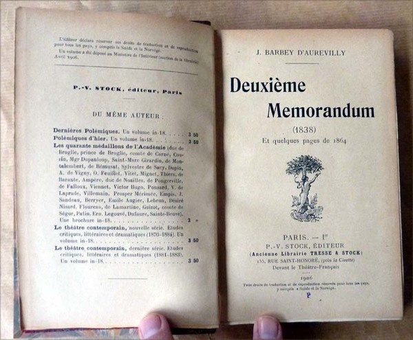 Deuxième Memorandum (1838) et quelques pages de 1864.