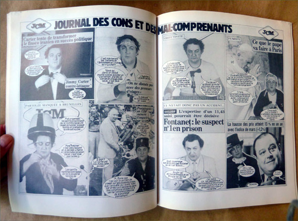 Coluche dans Journal des Cons et des Mal-Comprenants.