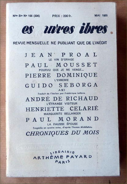 Les Oeuvres Libres. Mai 1955.