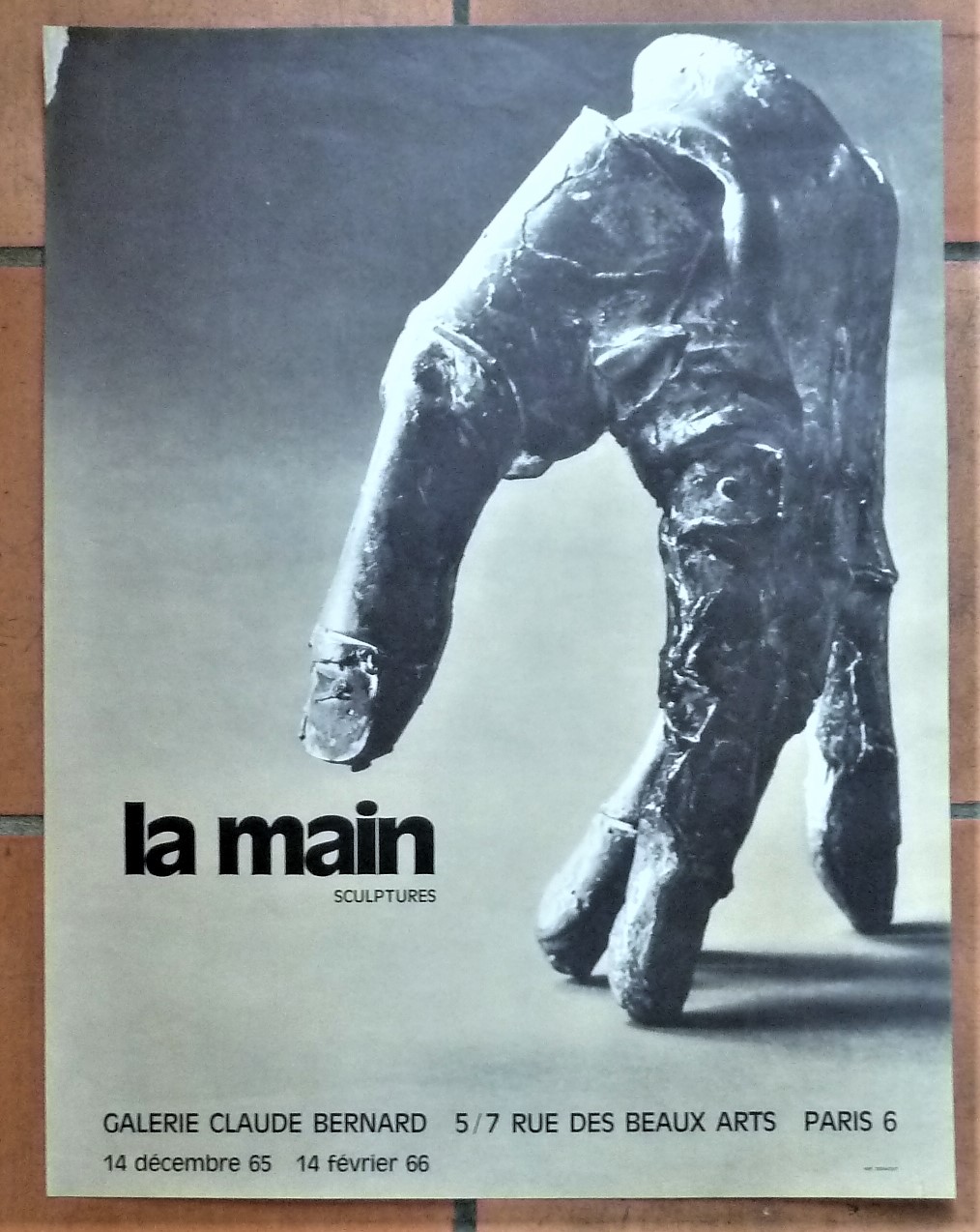 Affiche éditée à l'occasion de l'exposition "La Main, Sculptures" à …