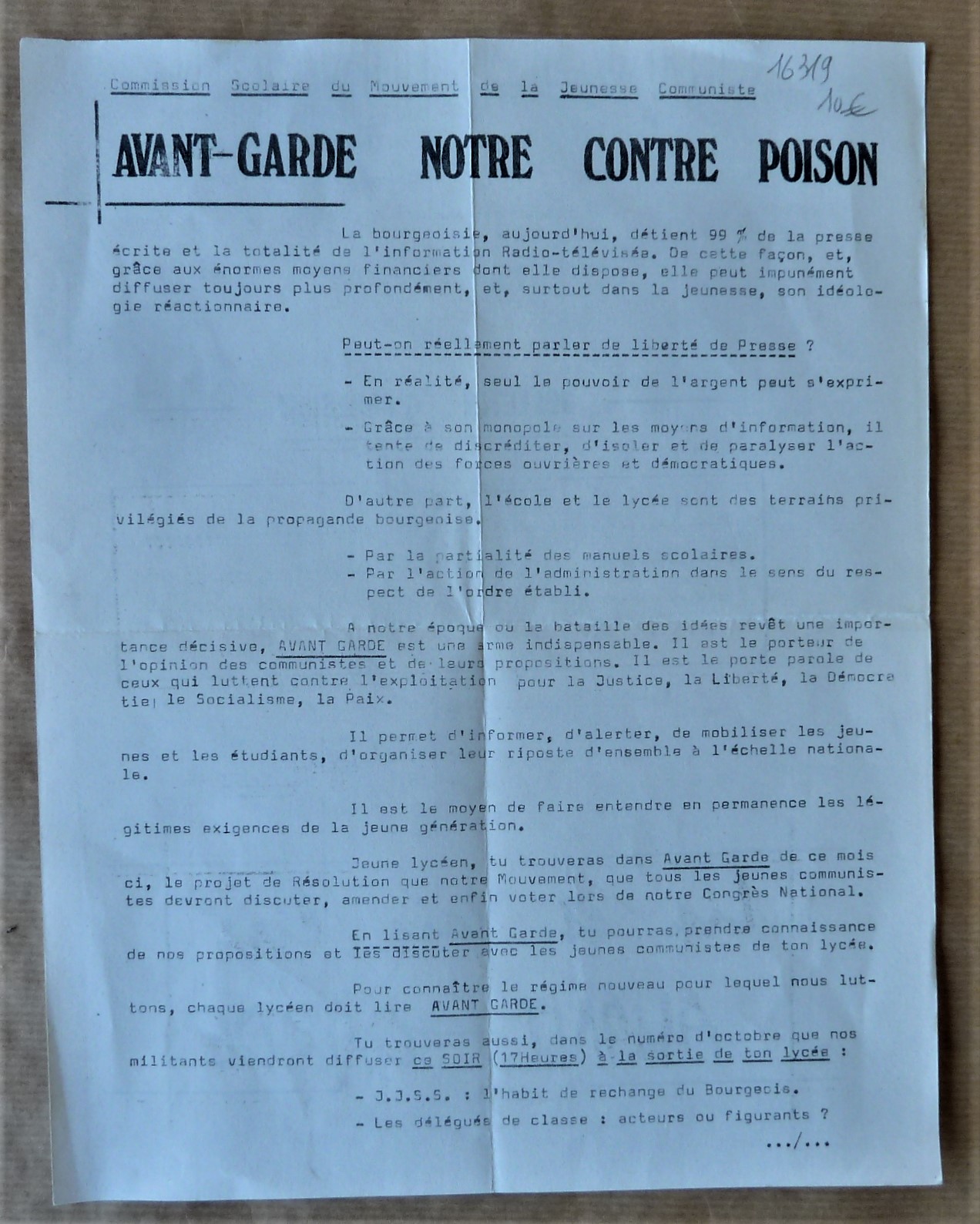 Avant-Garde Notre Contre Poison.