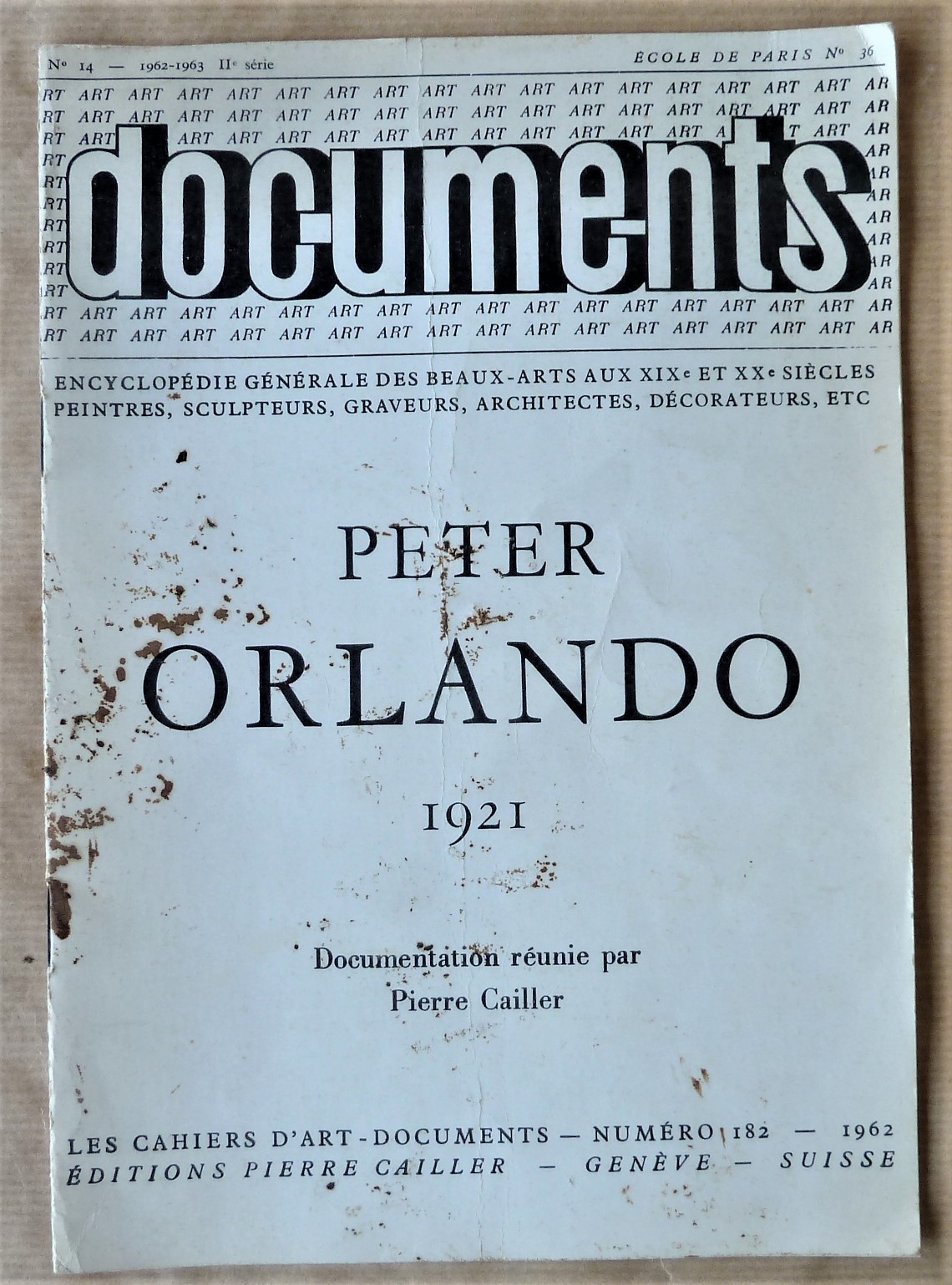 Peter Orlando 1921.Documentation réunie par Pierre Cailler.