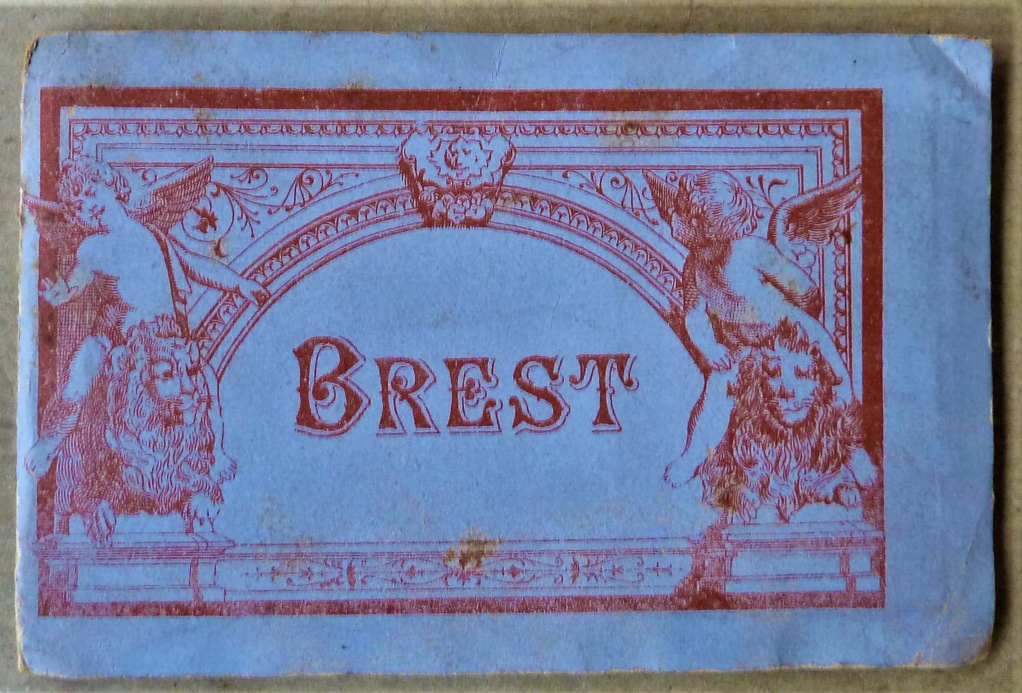 Petit carnet souvenirs de brest en chromolithographies sépia.