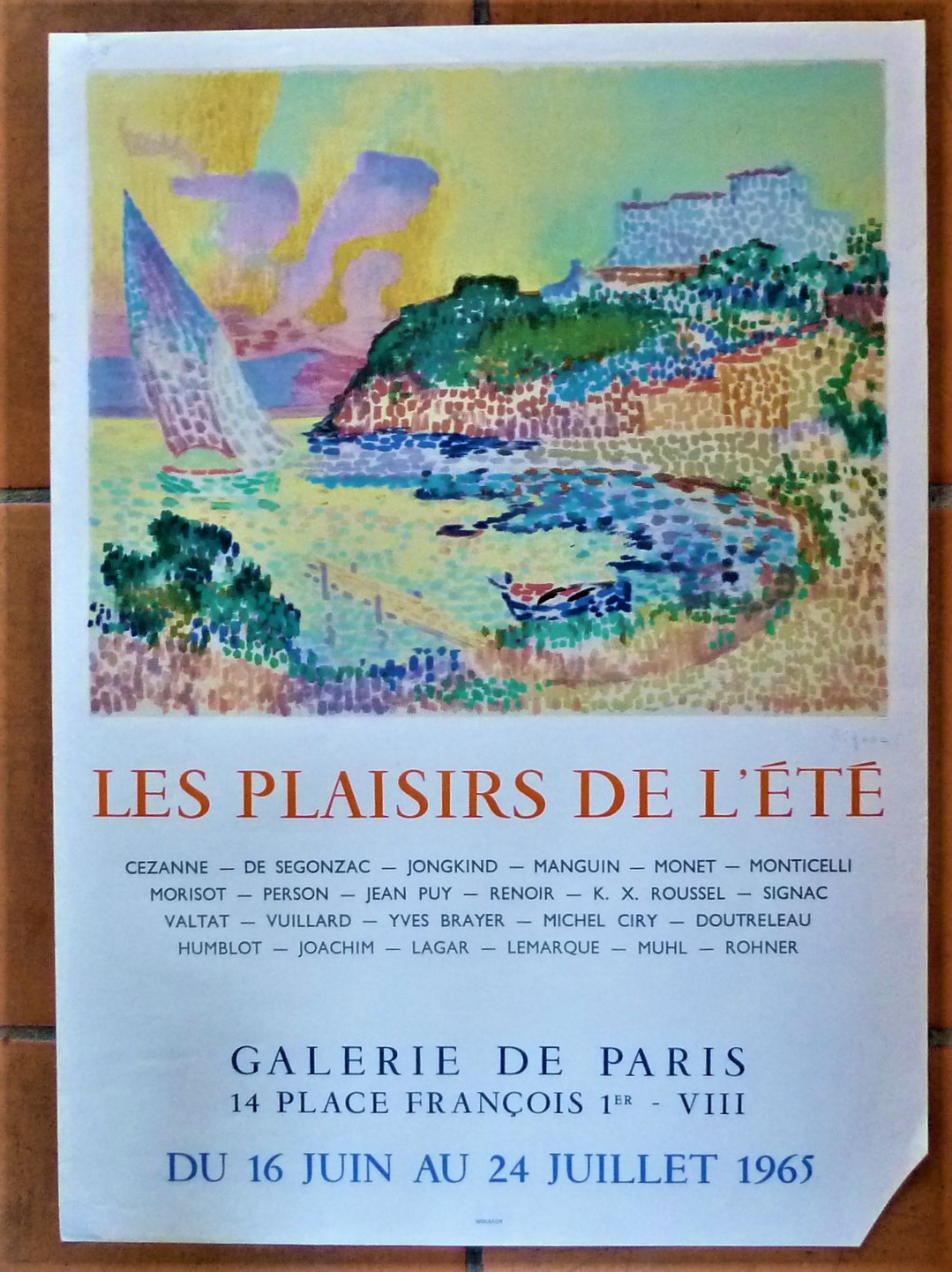 Signac. Affiche éditée à l'occasion de l'exposition "Les Plaisirs de …