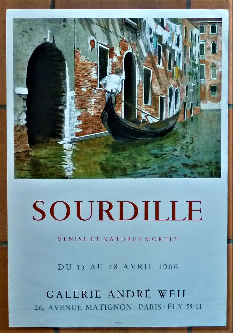 Sourdille. "Venise et Natures Mortes". Affiche éditée à l'occasion de …