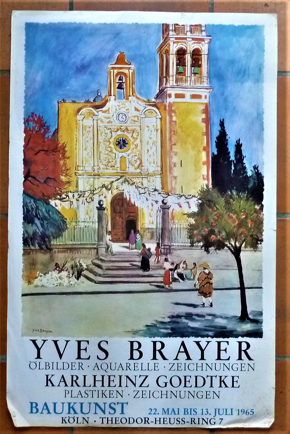 Yves Brayer. Une affiche édité à l'occasion de l'exposition "ölbilder. …