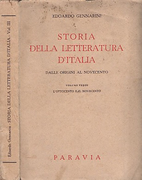 Storia della letturatura d'Italia Dalle origini al novecento