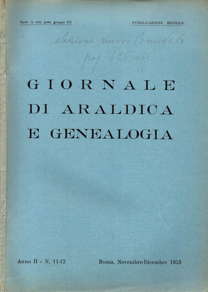 Giornale di Araldica e Genealogia. Anno II - N.11-12
