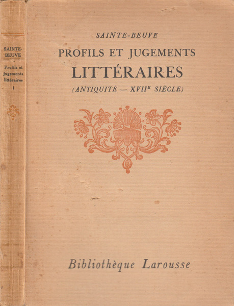 Profils et jugements litteraires tome I antiquité - XVII siecle