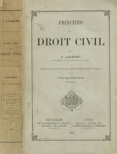 PRINCIPES DE DROIT CIVIL, tome XXIII