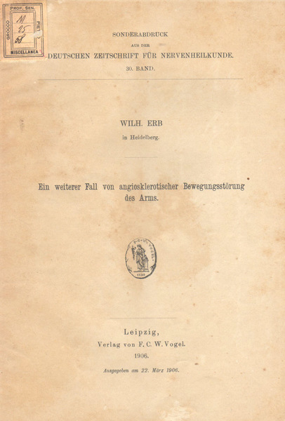 Ein weiterer fall von angiosklerotischer bewegungsstorung des arms