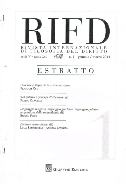 RIVISTA INTERNAZIONALE DI FILOSOFIA DEL DIRITTO SERIE V ANNO XCI …