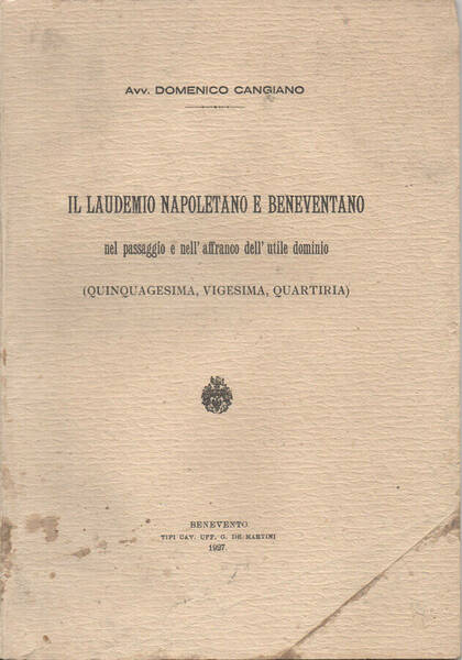Il laudemio napoletano e beneventano.