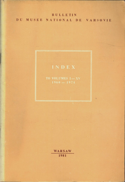 Index to Volumes I-XV, 1960-1974