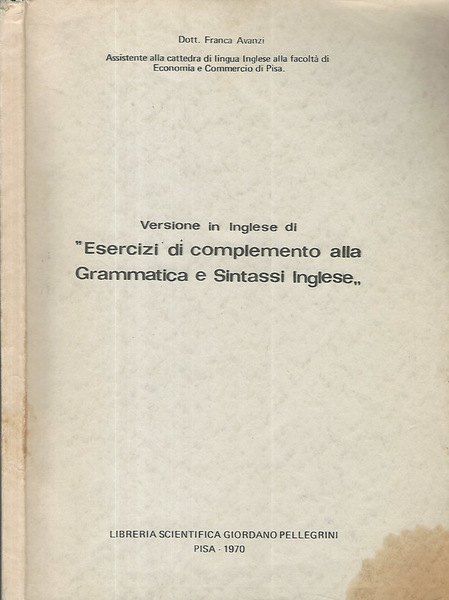 Versione in inglese di Esercizi di completamento alla grammatica e …