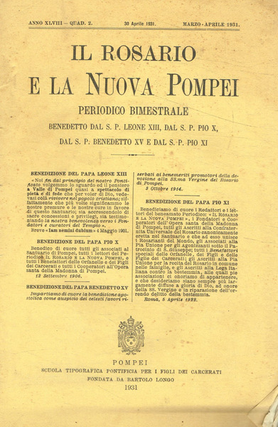 Il rosario e la nuova Pompei. Periodico bimestrale, n.2, marzo-aprile …