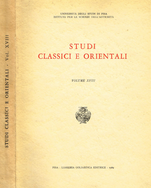 STUDI CLASSICI E ORIENTALI vol. XVIII
