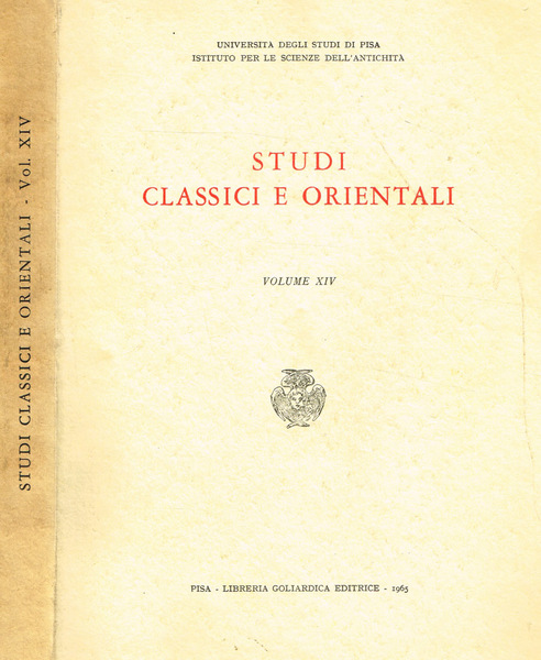 STUDI CLASSICI E ORIENTALI vol. XIV