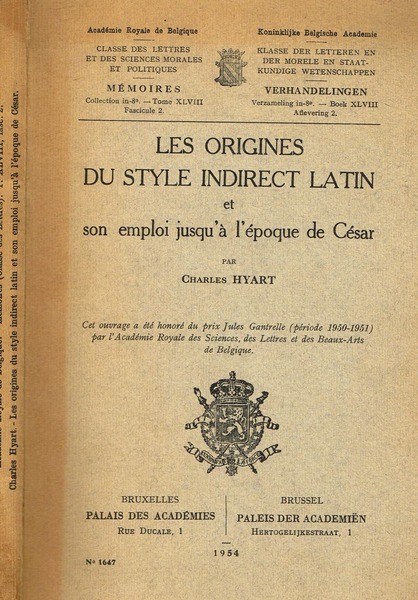 LES ORIGINES DU STYLE INDIRECT LATIN ET SON EMPLOI JUSQU'A' …