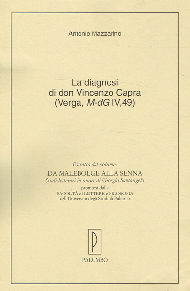 LA DIAGNOSI DI DON VINCENZO CAPRA ( Verga, M-Dg IV, …