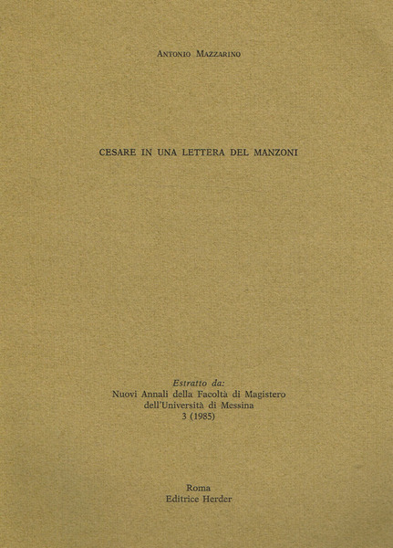 CESARE IN UNA LETTERA DEL MANZONI