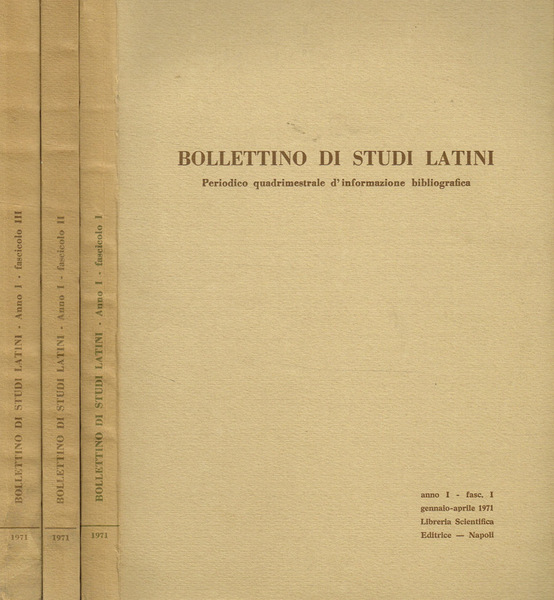 BOLLETTINO DI STUDI LATINI anno I