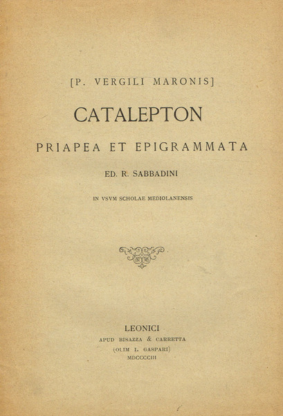 CATALEPTON. PRIAPEA ET EPIGRAMMATA