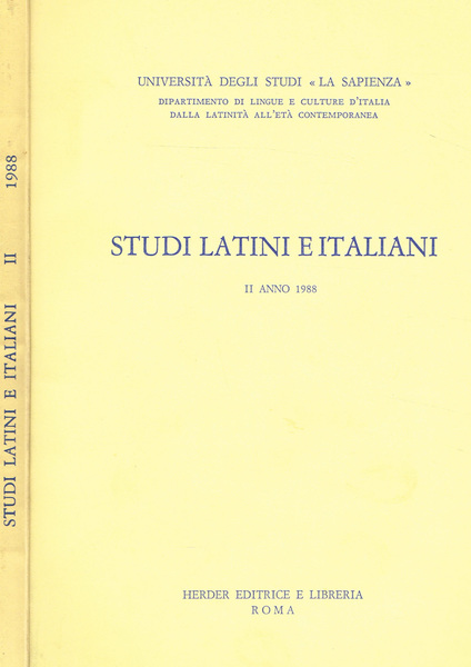 STUDI LATINI E ITALIANI II ANNO 1988