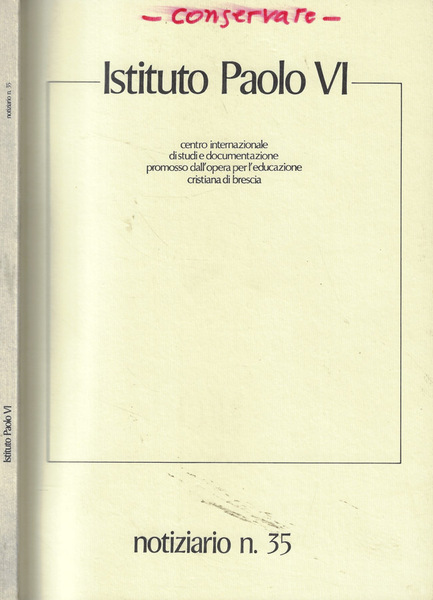 Istituto Paolo VI notiziario n. 35 Anno 1998