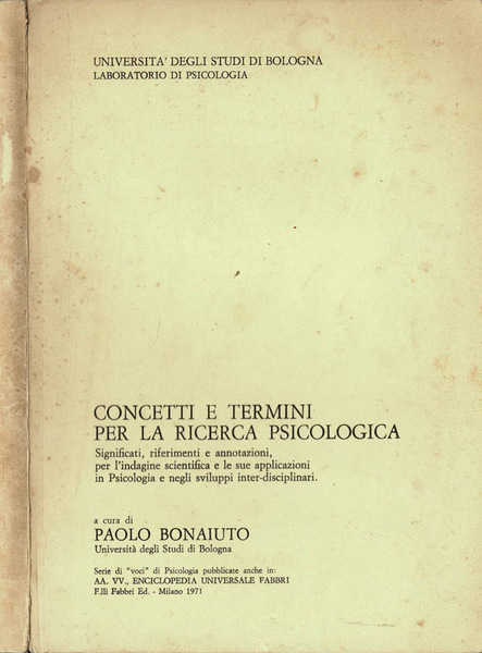 Concetti e termini per la ricerca psicologica