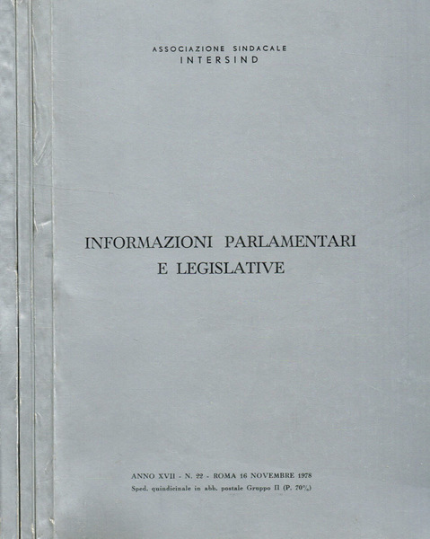 Informazioni parlamentari e legislative anno XVII n.22, 23, 24