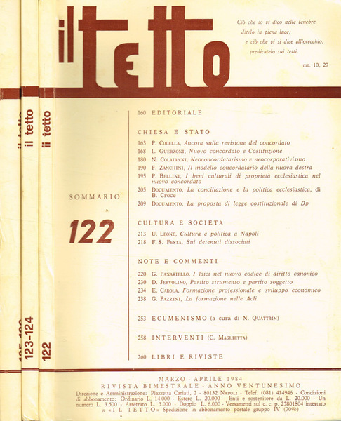 Il Tetto. Rivista bimestrale fondata a Napoli nel 1963. Anno …