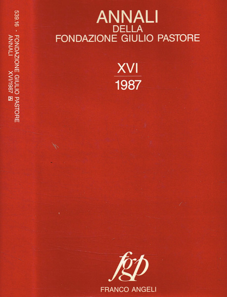 Annali della Fondazione Giulio Pastore XVI 1987