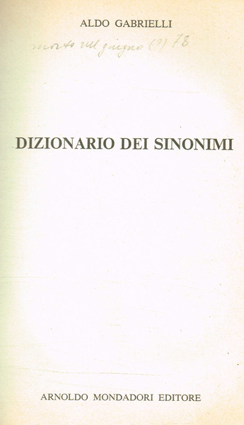 Dizionario dei sinonimi