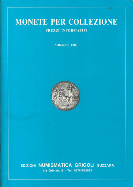 Monete per collezione. Prezzi informativi. Settembre 1988