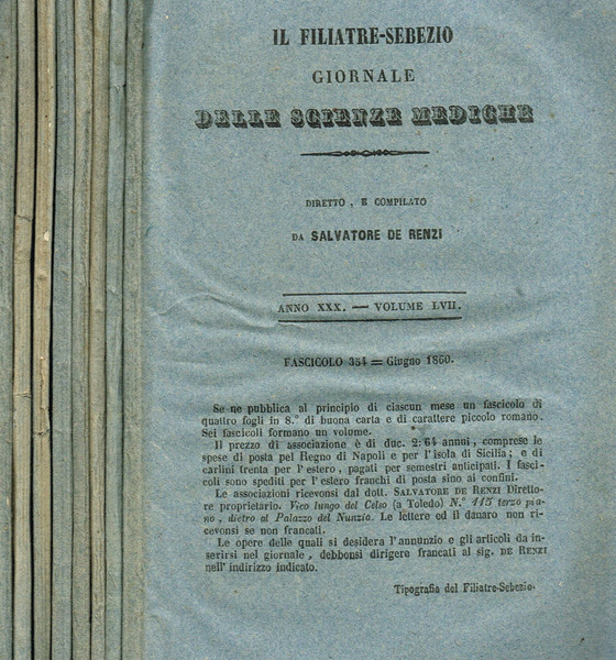 GIORNALE DELLE SCIENZE MEDICHE fasc.353 354 355 356 357 358 …