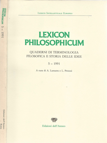 Lexicon Philosophicum - Quaderni di terminologia Filosofica e Storia delle …