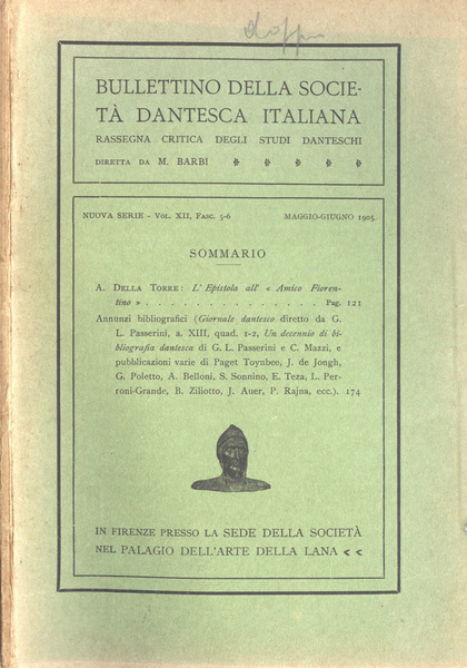 Bullettino della Società Dantesca Italiana Nuova Serie Vol. XII, Fasc. …