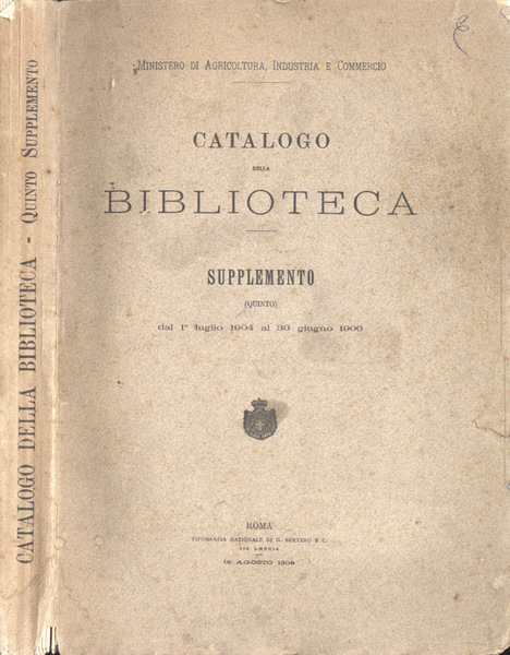 Catalogo della biblioteca - Supplemento V