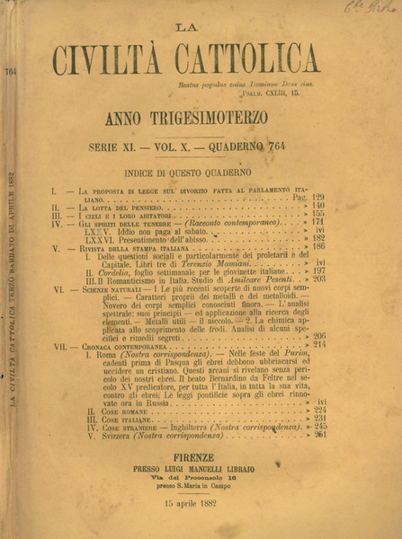 La Civiltà Cattolica 1882