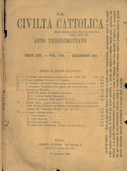 La Civiltà Cattolica 1887