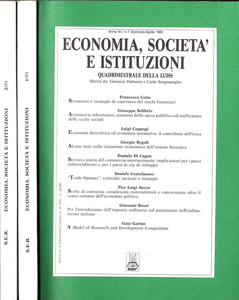 Economia, Società e Istituzioni Anno III n. 1 - 2