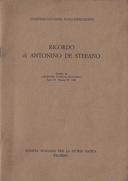 Ricordo di Antonino De Stefano