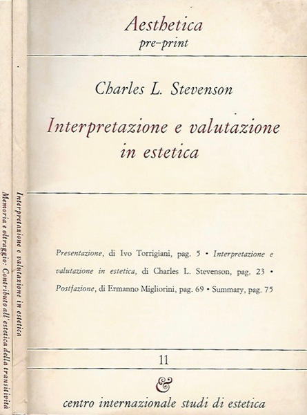 Aesthetica pre-print, vol. 11, marzo 1986; vol. 12, giugno1986