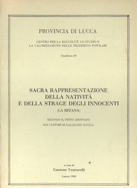 Sacra rappresentazione della natività e della strage degli innocenti ( …