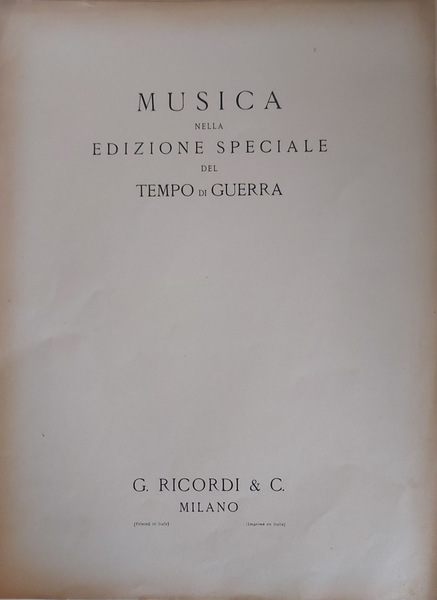 Musica nella edizione speciale del Tempo di Guerra