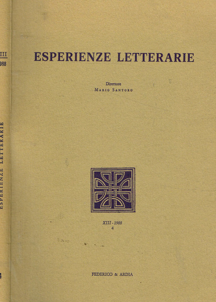 Esperienze letterarie. Rivista trimestrale di critica e di cultura anno …