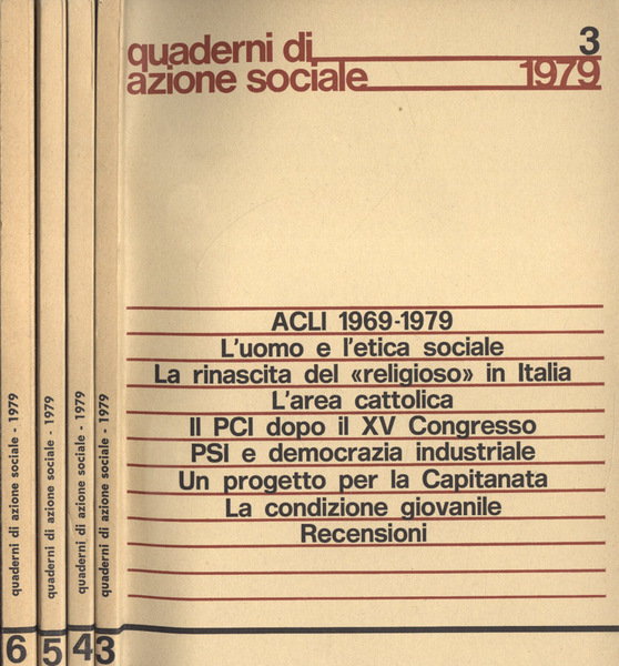 Quaderni di Azione Sociale Anno 1979 n. 3, 4, 5, …