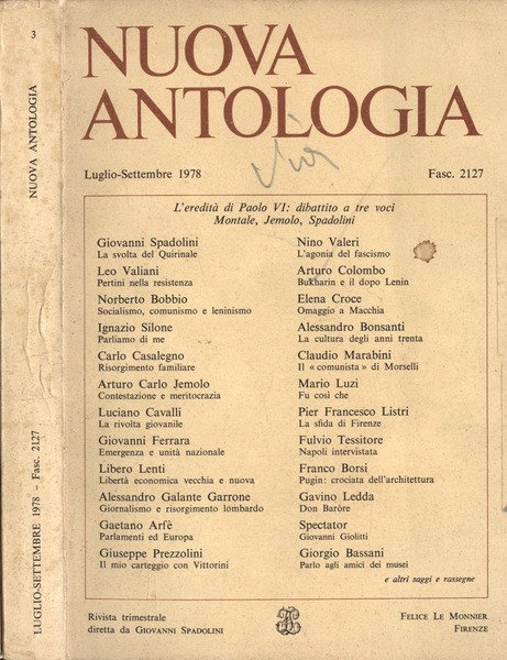 Nuova Antologia Anno 113 Fasc. 2127